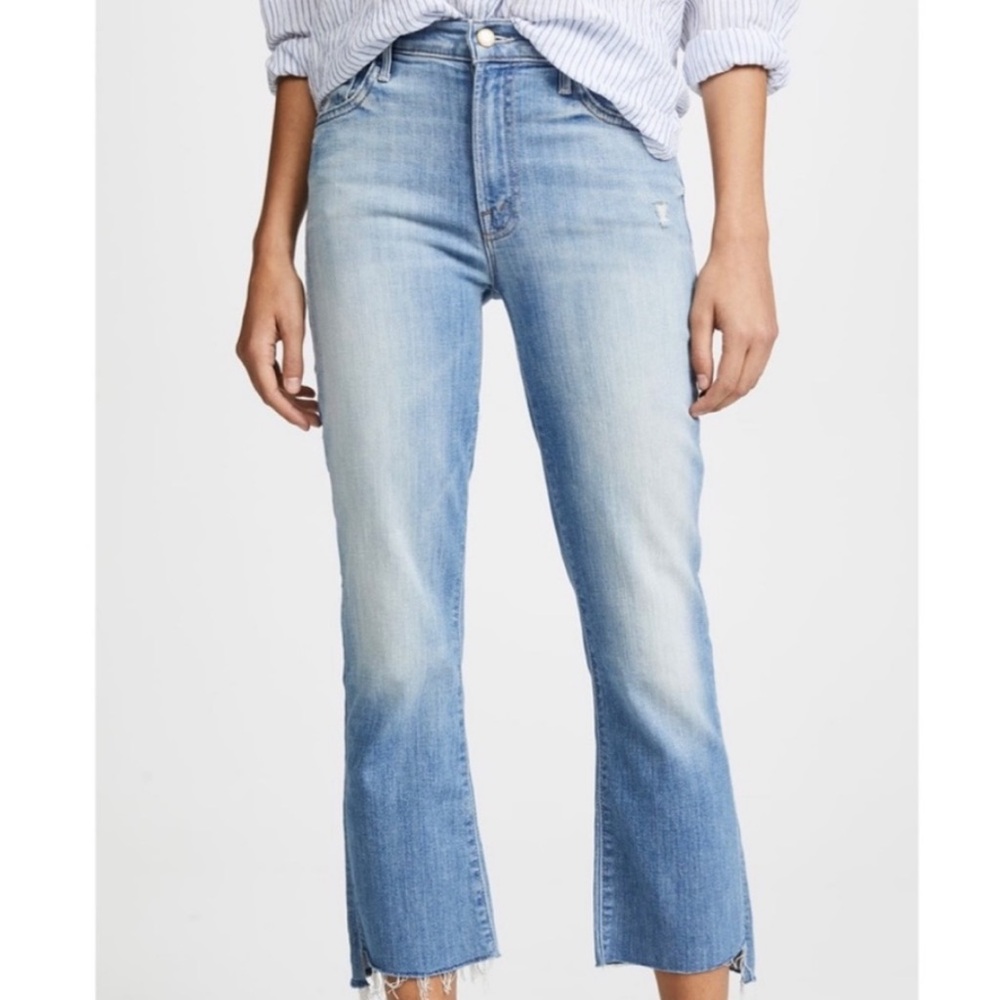 Mother insider step crop fray